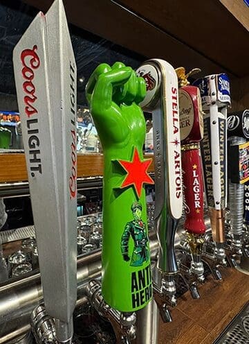 Draft beer list at McWethy's Sports Bar