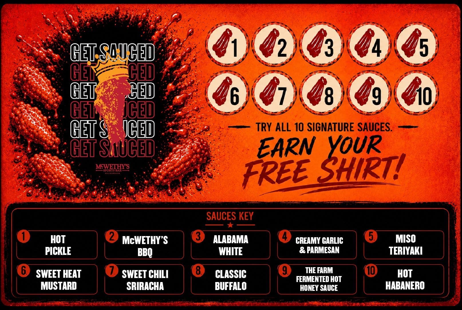 Get Sauced Challenge punch card